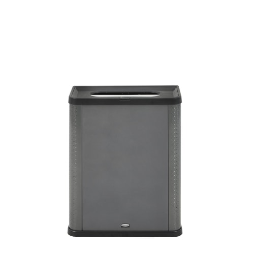 Rubbermaid Elevate 23 Gallon Three-Sided Waste Receptacle, Landfill, Pearl Dark Gray